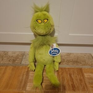 Dr Seuss Grinch Green Plush Toy VTG with Tags